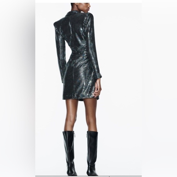 ZARA ~ Iridescent Mirrored Blazer Dress - Picture 6 of 15